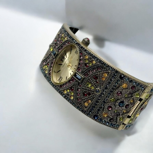 Heidi Daus Swarovski Studded Cuff Gemstone Watch - Picture 3 of 5